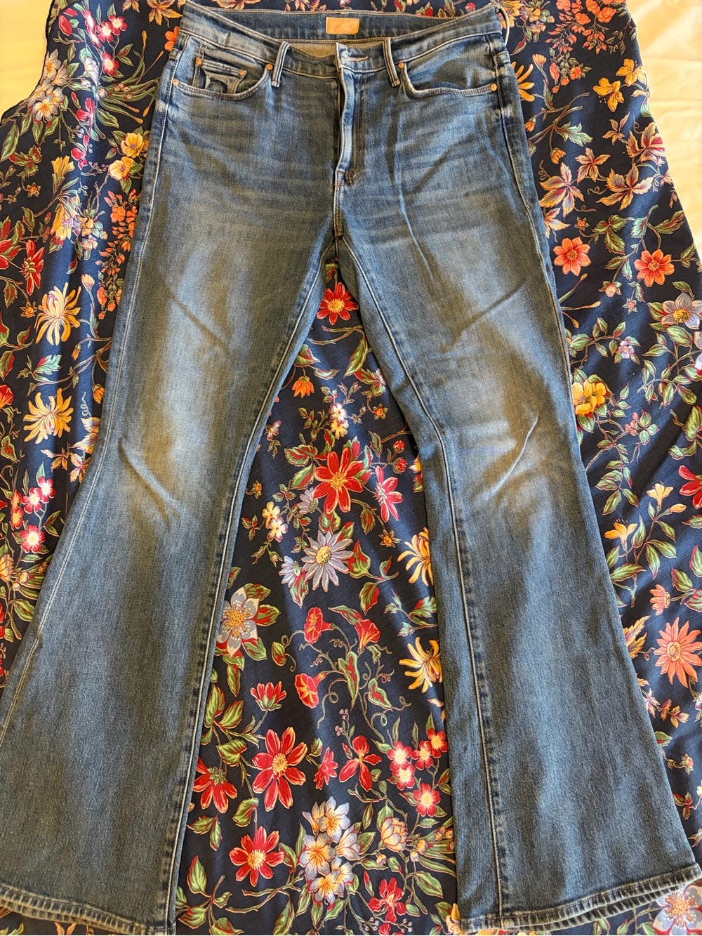 MOTHER Medium Blue Flare Jeans